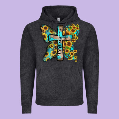 Faith Sunflower Cross Vintage Hoodie Designed By Zillion Design Studio
