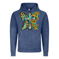 Vintage Denim faith sunflower cross Vintage Hoodie - Zillion Design Studio