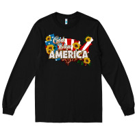 Black god bless america Long Sleeve Tee - HRA Design Shop