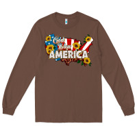 Chestnut god bless america Long Sleeve Tee - HRA Design Shop