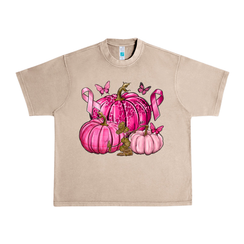 Breast Cancer We Wear Pink With Pumpkin And Ribbon Urban Heavy Tee by texasbilliewilder | Teevron