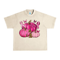 Sandshell Breast Cancer We Wear Pink with Pumpkin and Ribbon Urban Heavy Tee - texasbilliewilder