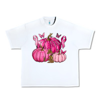 White Breast Cancer We Wear Pink with Pumpkin and Ribbon Urban Heavy Tee - texasbilliewilder