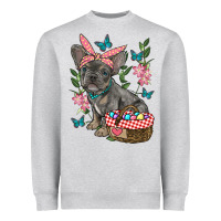 Heather Grey easter french bulldog Heavyweight Sweatshirt - RanaPortraitStore
