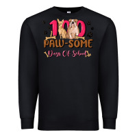 Black 100 paw some days of school Premium Sweatshirt - MaliasSmallBusiness