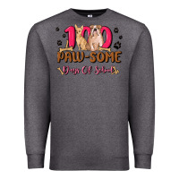 Charcoal Heather 100 paw some days of school Premium Sweatshirt - MaliasSmallBusiness