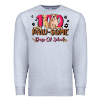 Heather Grey 100 paw some days of school Premium Sweatshirt - MaliasSmallBusiness