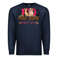 Navy 100 paw some days of school Premium Sweatshirt - MaliasSmallBusiness
