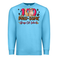 Ocean Blue 100 paw some days of school Premium Sweatshirt - MaliasSmallBusiness