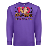 Purple 100 paw some days of school Premium Sweatshirt - MaliasSmallBusiness