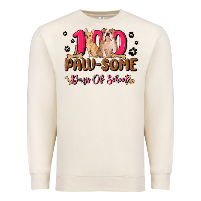 100 Paw Some Days Of School Premium Sweatshirt by MaliasSmallBusiness | Teevron