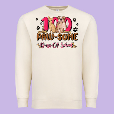 100 Paw Some Days Of School Premium Sweatshirt Designed By Maliassmallbusiness