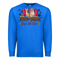 True Royal 100 paw some days of school Premium Sweatshirt - MaliasSmallBusiness