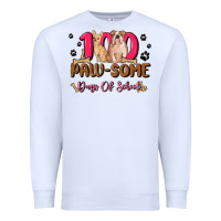 White 100 paw some days of school Premium Sweatshirt - MaliasSmallBusiness