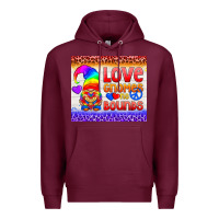 Burgundy LGBTQ+ Love Gnomes No Bounds Tumbler Premium Hoodie - BundleAndBundleShop