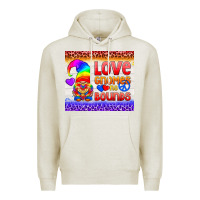 Oatmeal Heather LGBTQ+ Love Gnomes No Bounds Tumbler Premium Hoodie - BundleAndBundleShop