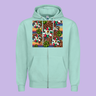Sunflower Mexican Flag Tumbler Zipper Hoodie Designed By Jahusdesignshop
