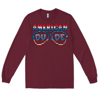 Burgundy american dude Long Sleeve Tee - HRA Design Shop