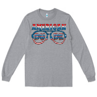 Heather Grey american dude Long Sleeve Tee - HRA Design Shop