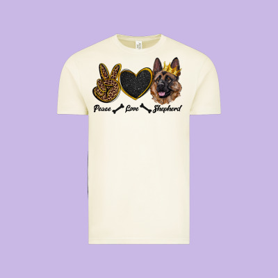 Peace Love Shepherd Vintage Tee Designed By Ranaportraitstore