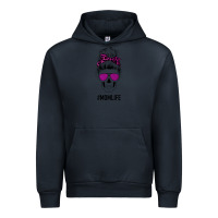 Navy Purple Glitter, Leopard Patterned Mom Skull Urban Hoodie - Bettercallsaul