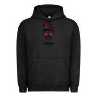 Pigment Black Purple Glitter, Leopard Patterned Mom Skull Urban Hoodie - Bettercallsaul