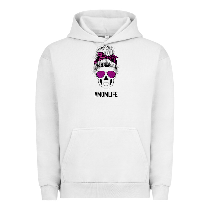 Purple Glitter, Leopard Patterned Mom Skull Urban Hoodie by Bettercallsaul | Teevron