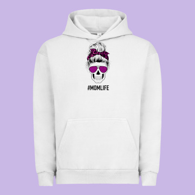 Purple Glitter, Leopard Patterned Mom Skull Urban Hoodie Designed By Bettercallsaul