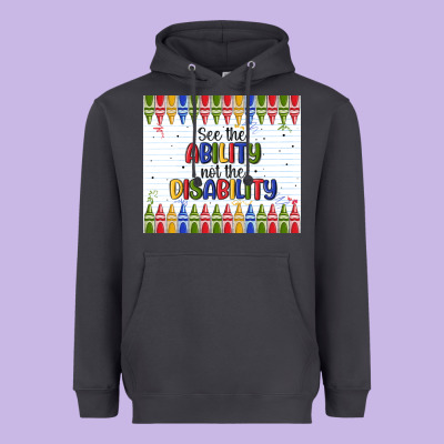 See The Ability Not The Disability Heavyweight Hoodie Designed By Maliassmallbusiness