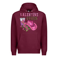 Burgundy valentines day valentine vıbes Premium Hoodie - AdoDesignShop