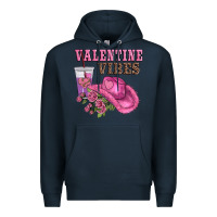 Navy valentines day valentine vıbes Premium Hoodie - AdoDesignShop