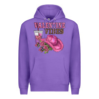 Purple valentines day valentine vıbes Premium Hoodie - AdoDesignShop