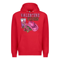 Red valentines day valentine vıbes Premium Hoodie - AdoDesignShop
