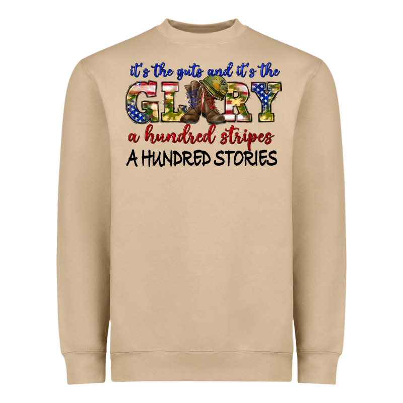 Its The Guts And Its The Glory A Hundred Stripes Heavyweight Sweatshirt by texasbilliewilder | Teevron