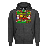 Charcoal Heather merry Christmas with Santa Claus Zipper Hoodie - AdoDesignShop