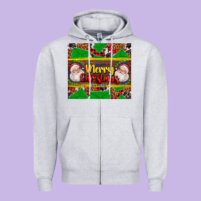 Merry Christmas With Santa Claus Zipper Hoodie Designed By Adodesignshop