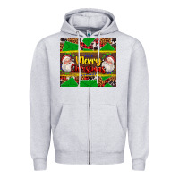 Heather Grey merry Christmas with Santa Claus Zipper Hoodie - AdoDesignShop