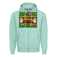 Seafoam merry Christmas with Santa Claus Zipper Hoodie - AdoDesignShop
