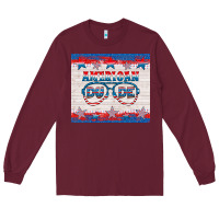 Burgundy American dude Long Sleeve Tee - HRA Design Shop