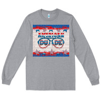 Heather Grey American dude Long Sleeve Tee - HRA Design Shop