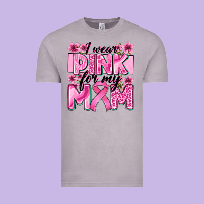 I Wear Pink For My Mom Vintage Tee Designed By Zillion Design Studio