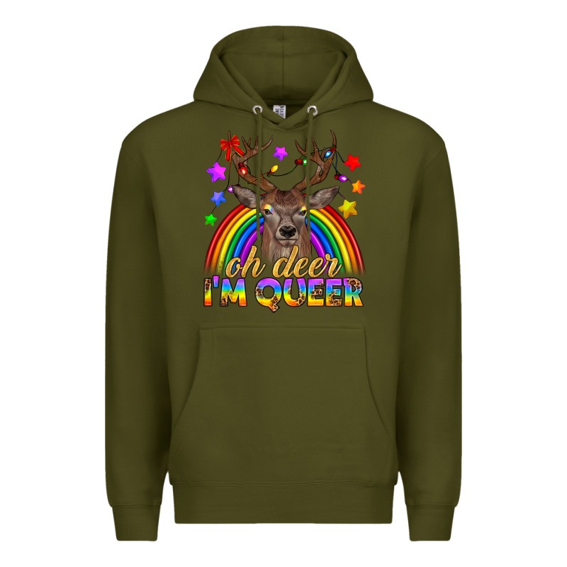 Lgbtq+ Oh Deer I'm Queer Premium Hoodie by BundleAndBundleShop | Teevron