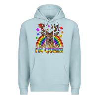 Blue Mist LGBTQ+ Oh Deer I'm Queer Premium Hoodie - BundleAndBundleShop