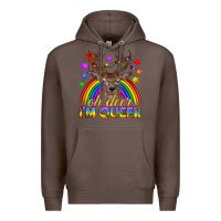 Coffee LGBTQ+ Oh Deer I'm Queer Premium Hoodie - BundleAndBundleShop