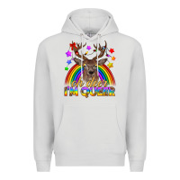 Dove Grey LGBTQ+ Oh Deer I'm Queer Premium Hoodie - BundleAndBundleShop