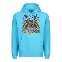Ocean Blue LGBTQ+ Oh Deer I'm Queer Premium Hoodie - BundleAndBundleShop