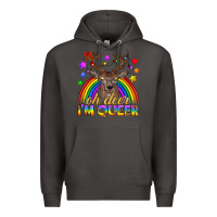 Smoke LGBTQ+ Oh Deer I'm Queer Premium Hoodie - BundleAndBundleShop