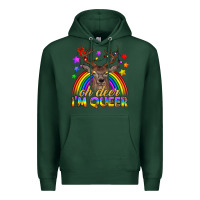 Sports Green LGBTQ+ Oh Deer I'm Queer Premium Hoodie - BundleAndBundleShop
