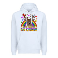 White LGBTQ+ Oh Deer I'm Queer Premium Hoodie - BundleAndBundleShop