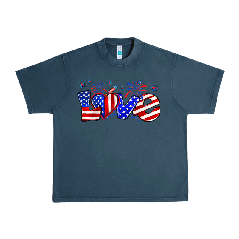Love 4th Of July Urban Heavy Tee by Zillion Design Studio | Teevron